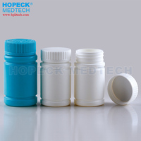 HOPECK Flacons à pilules en plastique PET/HDPE de qualité médicale, contenants pharmaceutiques pour capsules, bouchons à vis, couleur personnalisée, impression soyeuse pour médicaments
