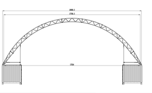 Baosheng 60x40 m Dôme à <span class=keywords><strong>double</strong></span> treillis robuste, bâche en PVC imperméable, anti-UV et indéchirable pour entrepôt temporaire - Product Image 3