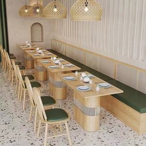 Meubles de restaurant de style luxueux <span class=keywords><strong>en</strong></span> forme de U, <span class=keywords><strong>canapé</strong></span> et table <span class=keywords><strong>en</strong></span> <span class=keywords><strong>rotin</strong></span> sur mesure, ensemble de chaises, <span class=keywords><strong>canapé</strong></span> mural <span class=keywords><strong>en</strong></span> bois massif - Product Image 4