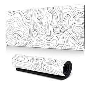 แผ่นรองเมาส์ร่างทางภูมิศาสตร์สีเข้ม30*80ซม. สีดำสีขาว - Product Image 1