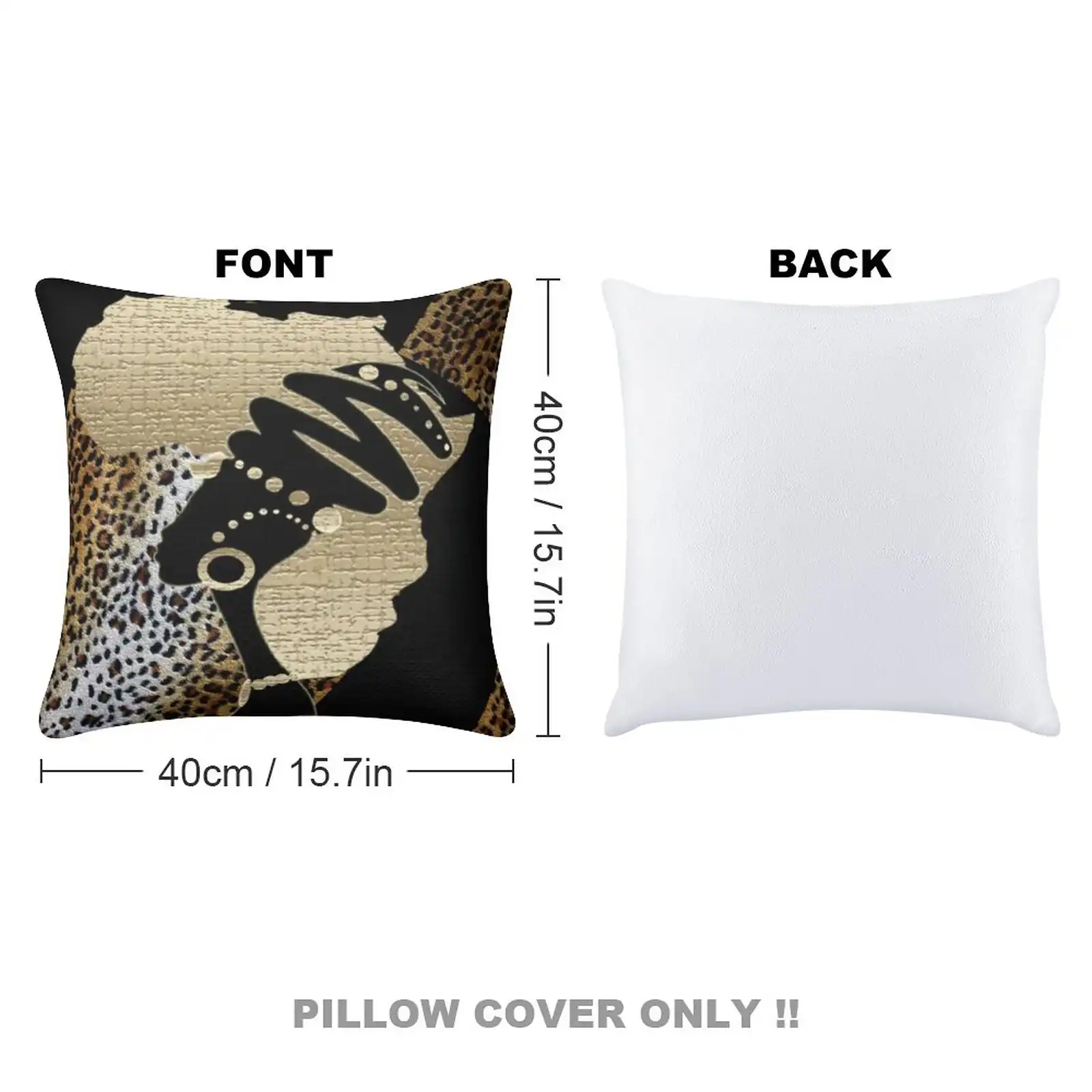 Africa In Gold, A Logo Of A African Princess Throw Pillow case