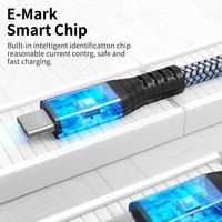 Bonne qualité USB 3.2 fonction 48V 5A 20GBPS type c à type c câble de données de charge rapide câble en nylon type c pour iPhone 15 Pro Max