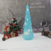 Lumière de Noël LED en verre, arbre de Noël lumineux texturé, ornement de bureau, lampe d'ambiance pour la maison, bar, restaurant, fournisseur d'usine sur mesure