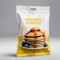 Sachet d'emballage alimentaire imprimé sur mesure pour produits céréaliers, sac sous vide préformé pour fromage, pain, pizza, gaufres, mélange, sachet stand-up pour poudre de crêpes