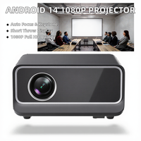 Projecteur Android 14 WiFi 6 à courte focale 2 Go 32 Go 1080P 8K LCD portable avec autofocus pour les entreprises et l'éducation