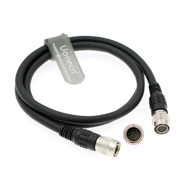 Alvin's Cables Hirose 12-Pin Male-to-Female High Flex Shielded Coaxial Cable IP67 Rated PVC Jacket Industrial Machine Vision