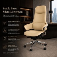 Chaise de bureau exécutive à dossier haut en fibre de carbone, chaise pivotante ergonomique en cuir pour bureau de PDG et salle de conférence, hauteur 1310 mm