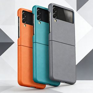 Funda para Teléfono Plegable con Bisagra para Z Flip 3/4/5/6/7, con Cierre Magnético a Prueba <span class=keywords><strong>de</strong></span> Golpes, Diseño Delgado, Material Plástico <span class=keywords><strong>de</strong></span> Color Puro - Product Image 1