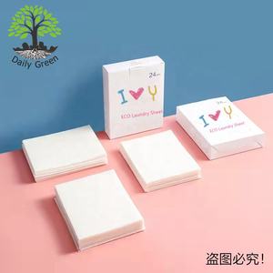 Hojas de secadora suavizante de telas sólidas desechables ecológicas con aromas personalizados para ropa con embalaje de papel de etiqueta privada - Product Image 6