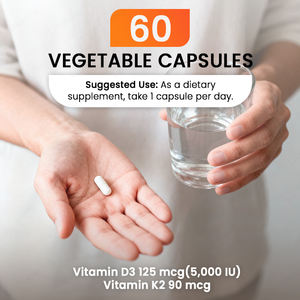 Cápsulas de Suporte Imunológico para Adultos Lifeworth Vitamina D3 K2 MK7 OEM Não Recomendado para Recém-Nascidos - Product Image 4