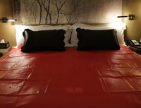 Coussin gonflable pour jeux intimes adultes, mobilier de chambre à coucher, accessoires sexuels pour couples, draps imperméables en PVC rouge pour BDSM SM