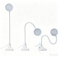 Lampe de lecture LED portable USB à pince flexible pour hôtel, chevet, bureau, avec variateur d'intensité, design minimaliste en métal