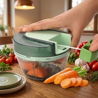 Hachoir à légumes manuel en plastique approuvé LFGB, coupe-oignon multifonctionnel, robot culinaire portable écologique pour