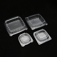 5X5 Inch Wegwerp Deli Doorzichtige Clamshell Voedselcontainer Met Scharnierend Deksel Voor Dessertcake Fruitsalade
