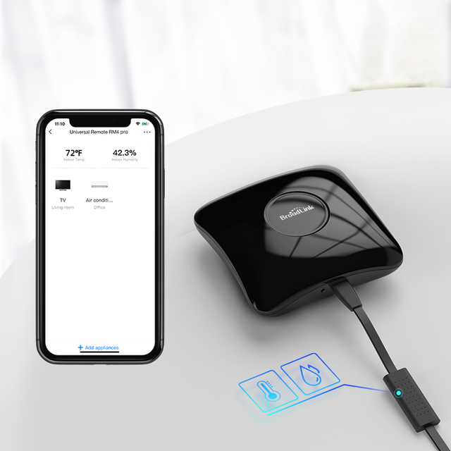 Broadlink Rm4 Pro Smart Hub Wi-fi Ir & Rf Smart Universal Remote for Air-con,Tv,Switch,Etc. Support Alexa and Google Home