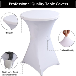 Set di Copritavolo Universali in Spandex Elasticizzato Rinforzato con Quattro Angoli per Hotel, Matrimoni, Banchetti e Coprisedie - Product Image 2