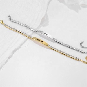 Yiwu Aceon catena a maglie <span class=keywords><strong>di</strong></span> diamanti in acciaio inossidabile gioielli da sposa per donna <span class=keywords><strong>bracciale</strong></span> personalizzato personalizzato personalizzato in pietra da Bar - Product Image 5