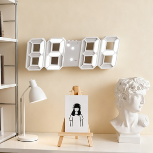 Orologio da Parete Digitale Smart con Display LED 3D, Sveglia Elettronica, Regolazione della Luminosità, per Camera da Letto, Ufficio, <span class=keywords><strong>Casa</strong></span> - Product Image 2