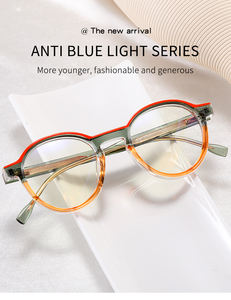 Lunettes pour femmes Nouvel An 2024 Lunettes TR90 + CP Ronde Optique Bleu Lumière Blocker <span class=keywords><strong>Photochromique</strong></span> Et <span class=keywords><strong>Anti</strong></span>-Bleu <span class=keywords><strong>Lunette</strong></span> - Product Image 2