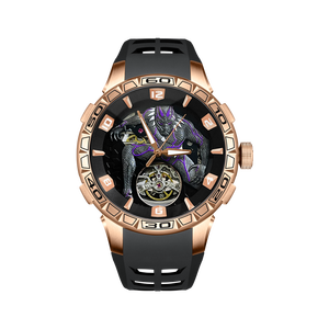 <span class=keywords><strong>Montre</strong></span> mécanique automatique HANBORO Black Panther squelettée pour homme, style super-héros, haute qualité, 47 mm, aiguilles, acier inoxydable - Product Image 1