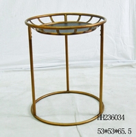 Table basse INNOVA en fer doré antique rustique, design décoratif durable, portable, facile à assembler, meubles de salon