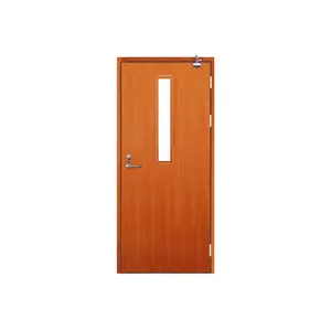 Commercial Interior Double Leaf Fire-Rated Mineral Composite Unfinished Flush Door Finished Wood Fire Doors Hotel Swing Sale