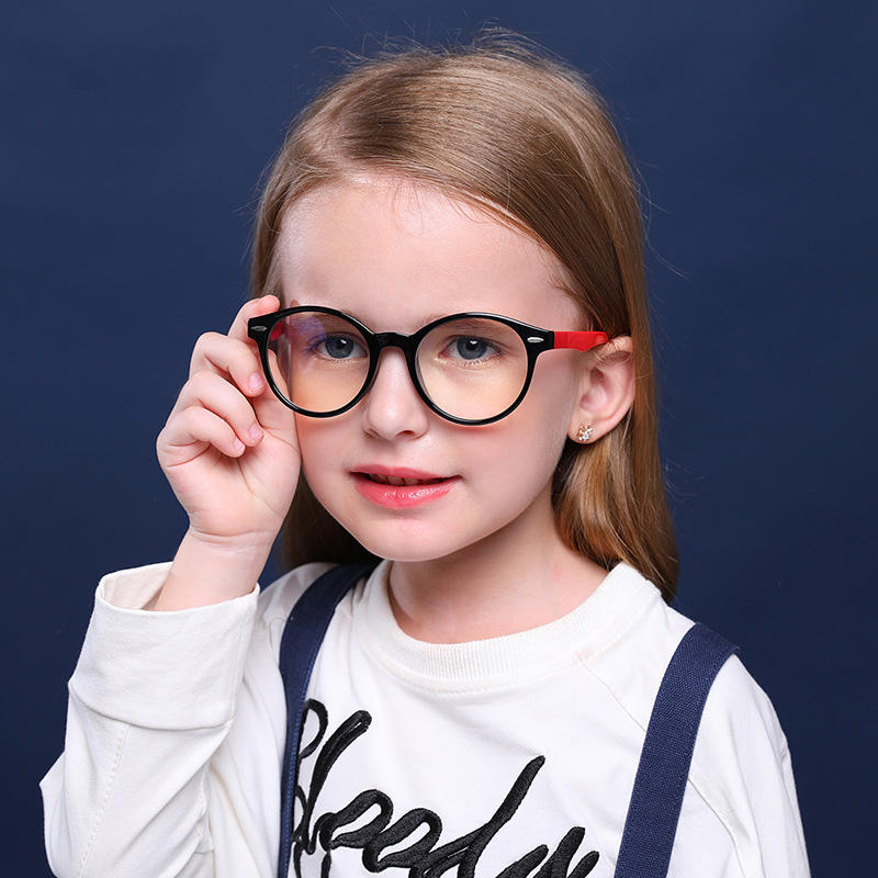 Kid with Round Glasses Nerd Eyeglasses for Blue Light