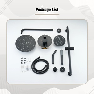 Xinxi Cross-border 10inch American Style Concealed Three-Function Dual <b>Shower</b> Head <b>System</b> Stainless Steel Matte Black Hotel BXW- - Product Image 5