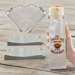Grease Resistant Serving Bags Aluminum Foil Disposable Food Bags BBQ Take-Out Bags - Product Image 2