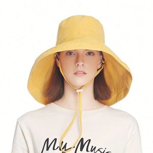 Chapeau Bob Décontracté à Large Bord Anti-UV Uni pour Femme, Idéal pour les Vacances et la Plage – Collection Printemps-Été (Vente en Gros) - Product Image 6