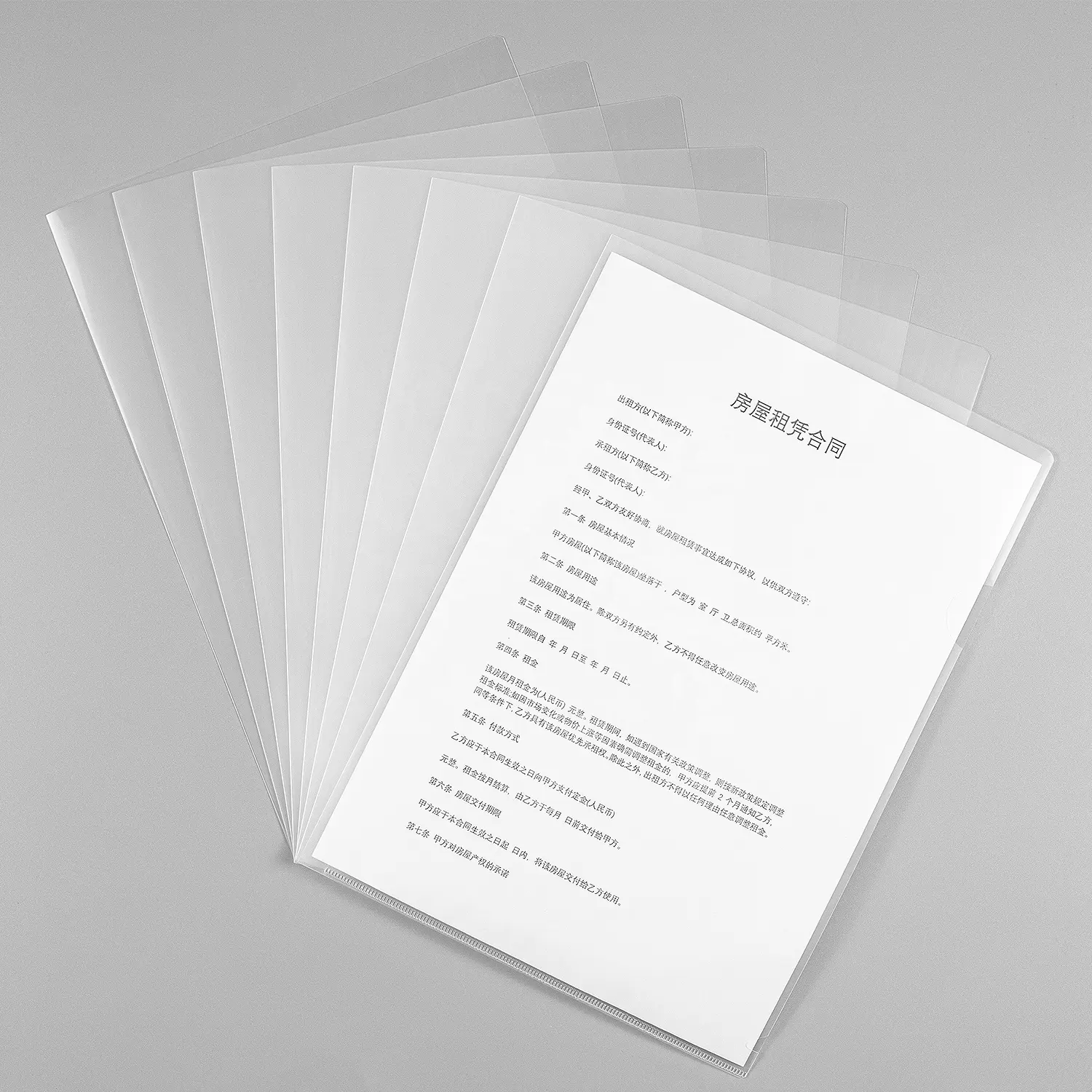 Cartelle trasparenti plastica A4 formato A5 tasche per progetti maniche per documenti File a forma di L cartella per documenti trasparente