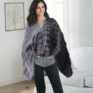 Poncho chauffant électrique USB réglable, <span class=keywords><strong>couverture</strong></span> châle douillette et lavable en peluche pour la maison, idéal pour l'automne et l'hiver en Europe - Product Image 4