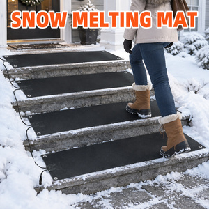 Alfombra de goma para derretir nieve, alfombra eléctrica calefactable de 10*30 pulgadas, alfombra de goma calefactable para quitar nieve en entradas de vehículos - Product Image 6