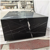 Tables basses modernes en marbre noir Marquina naturel, blocs solides, pour villa, hall d'hôtel, salon et chambre à coucher