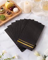 Serviettes de table Aierpa Airlaid 1 pli absorbantes écologiques noires effet lin, paquet de 50, pliage 4/6/8, logo personnalisé, pour restaurants et usines