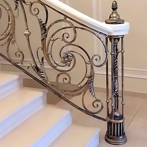 Parrilla de escalera de hierro forjado de nuevo diseño a la venta Barandilla de hierro forjado Escalera interior Barandillas de latón para Villa - Product Image 1