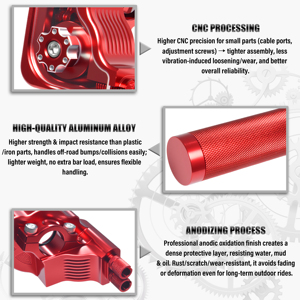 Poignées d'accélérateur de moto 22 mm en alliage d'aluminium CNC avec traitement anti-oxydation, grande vis d'huile et couvercle de poignée, accessoires de moto - Product Image 3