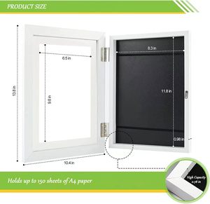 Cadres pour œuvres d'art pour enfants NOVISON, carrés, en bois poli, écologiques, décoration de vacances, à suspendre au mur, cadeau, ouverture magnétique sur le devant - Product Image 2