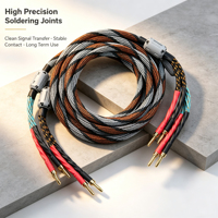 Cordon de connexion de haut-parleur XSSH DIY, fiche banane plaquée or HIFI de haute qualité, câble de haut-parleur Audio