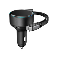 Chargeur de voiture CNBADO X311 60W avec câbles intégrés de 60 cm et 2 ports Type-C, charge rapide, OEM/ODM disponible pour téléphones, tablettes, ordinateurs portables