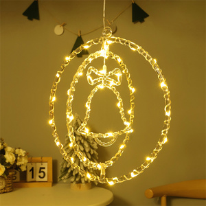 Navidad ambiente festivo Ciervo Campanas Pino Árboles <span class=keywords><strong>Luna</strong></span> Navidad LED Superficie Succión Ventana Decoraciones Luces - Product Image 5
