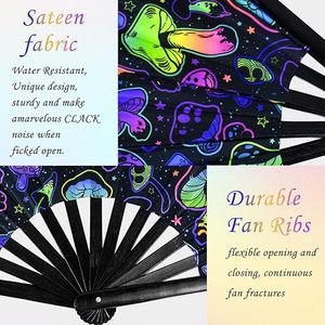 New Arrival Large Rave Bamboo Wedding Folding Hand Fan Wholesale Advertising Custom Printed Fans - Product Image 5