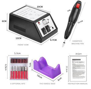 Machine à ongles électrique 20000 tr/min avec brosse métallique, haute stabilité, pour le retrait du vernis gel, la sculpture des cuticules et la manucure - Product Image 6