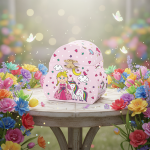 Boîte à musique en bois à manivelle avec ballerine et princesse <span class=keywords><strong>de</strong></span> <span class=keywords><strong>dessin</strong></span> <span class=keywords><strong>animé</strong></span>, musique personnalisable pour petites filles - Cadeau d'anniversaire - Product Image 2