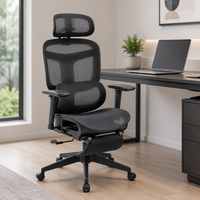 Chaise de bureau exécutive ergonomique inclinable en maille, pivotante et réglable, avec accoudoirs confortables, pour un mobilier de bureau moderne