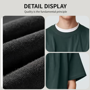 OEM Blank 100% Cotton Vintage Eco-Friendly T-shirt Ringer Oversized <b>Tee</b> High Quality <b>White</b> 220gsm Knitted Fabric Printed Custom - Product Image 5