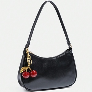 Nuevo Bolso de Mano de Piel Sintética para Mujer, Bolso de Cadena Moderno, Bolso de Hombro con Colgante de Cereza - Product Image 4