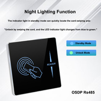 Lecteur de cartes RFID NFC intelligent à double fréquence 13,56 MHz en alliage d'aluminium OSDP RS485, étanche IP66, portée de lecture 3-5 cm, contrôle d'accès