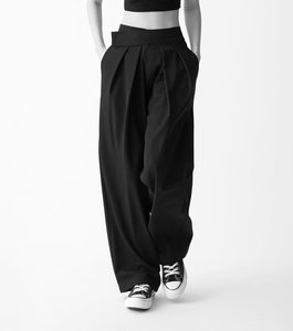 Costume en mousseline noire transfrontalier pour femme, pantalon à jambes larges, élégant, coupe régulière, asymétrique, avec franges, longueur cheville, version étroite, pour l'hiver - Product Image 6