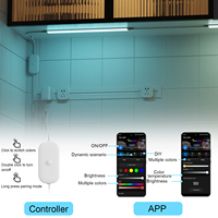 3 pièces, tube lumineux LED moderne de 35 cm, éclairage de cuisine, armoire, bande lumineuse RGB avec télécommande, variateur d'intensité, veilleuse